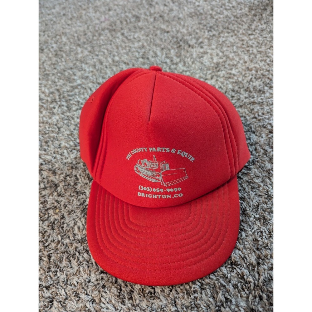 Vtg Tri County Parts Brighton Colorado Foam Snapback Hat Smoothie by Sportcap